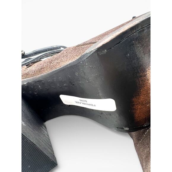 New Freebird 7 Blaze High Heel Bootie Cognac edgy distressed leather ankle boot - Picture 5 of 8